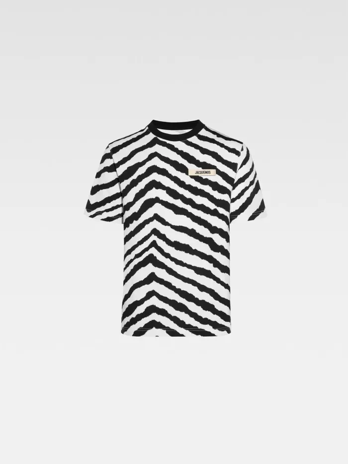 WomenMen Tshirts JACQUEMUS The Gros Grain Tshirt Black and White Zebra WomenMen Tshirts JACQUEMUS The Gros Grain Tshirt Black and White Zebra