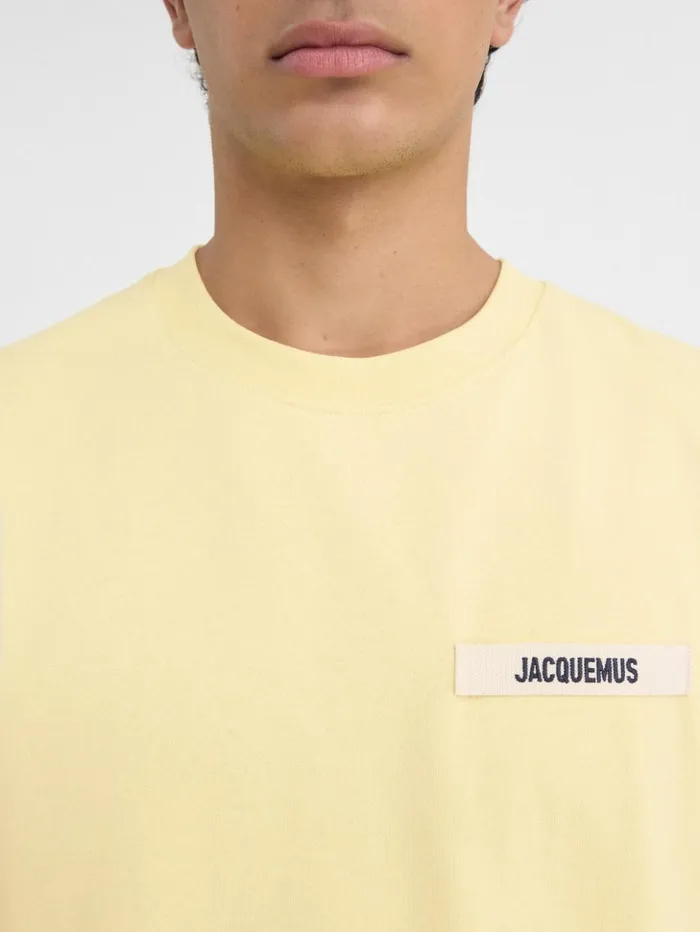WomenMen Tshirts JACQUEMUS The Gros Grain Tshirt Light Yellow WomenMen Tshirts JACQUEMUS The Gros Grain Tshirt Light Yellow