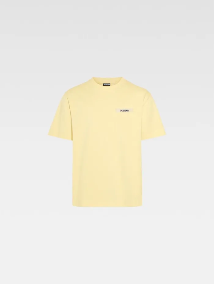 WomenMen Tshirts JACQUEMUS The Gros Grain Tshirt Light Yellow WomenMen Tshirts JACQUEMUS The Gros Grain Tshirt Light Yellow