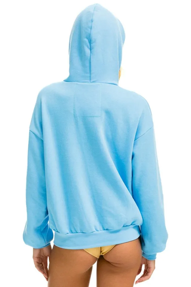 WomenMen Tops Aviator Nation 5 STRIPE RELAXED ZIP HOODIE 8211 SKY BLUE WomenMen Tops Aviator Nation 5 STRIPE RELAXED ZIP HOODIE 8211 SKY BLUE