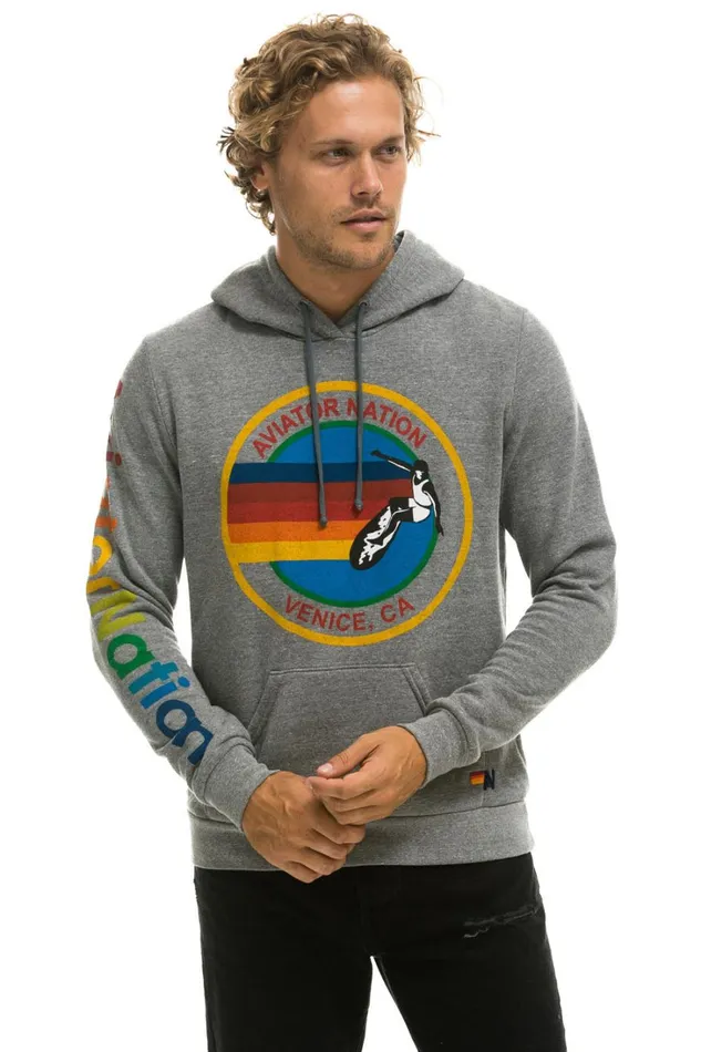 WomenMen Tops Aviator Nation AVIATOR NATION PULLOVER HOODIE 8211 HEATHER GREY WomenMen Tops Aviator Nation AVIATOR NATION PULLOVER HOODIE 8211 HEATHER GREY
