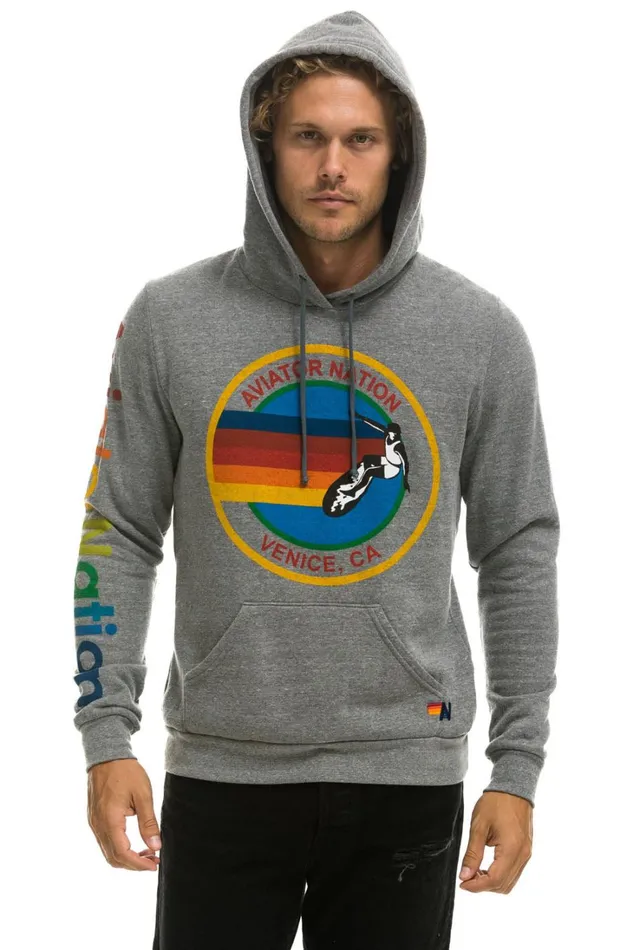 WomenMen Tops Aviator Nation AVIATOR NATION PULLOVER HOODIE 8211 HEATHER GREY WomenMen Tops Aviator Nation AVIATOR NATION PULLOVER HOODIE 8211 HEATHER GREY