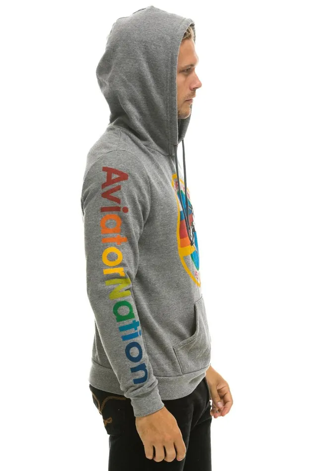 WomenMen Tops Aviator Nation AVIATOR NATION PULLOVER HOODIE 8211 HEATHER GREY WomenMen Tops Aviator Nation AVIATOR NATION PULLOVER HOODIE 8211 HEATHER GREY