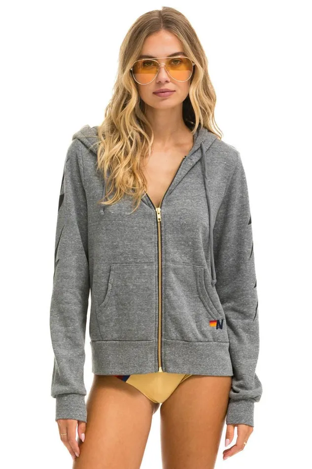 WomenMen Tops Aviator Nation BOLT 4 ZIP HOODIE 8211 HEATHER GREY WomenMen Tops Aviator Nation BOLT 4 ZIP HOODIE 8211 HEATHER GREY