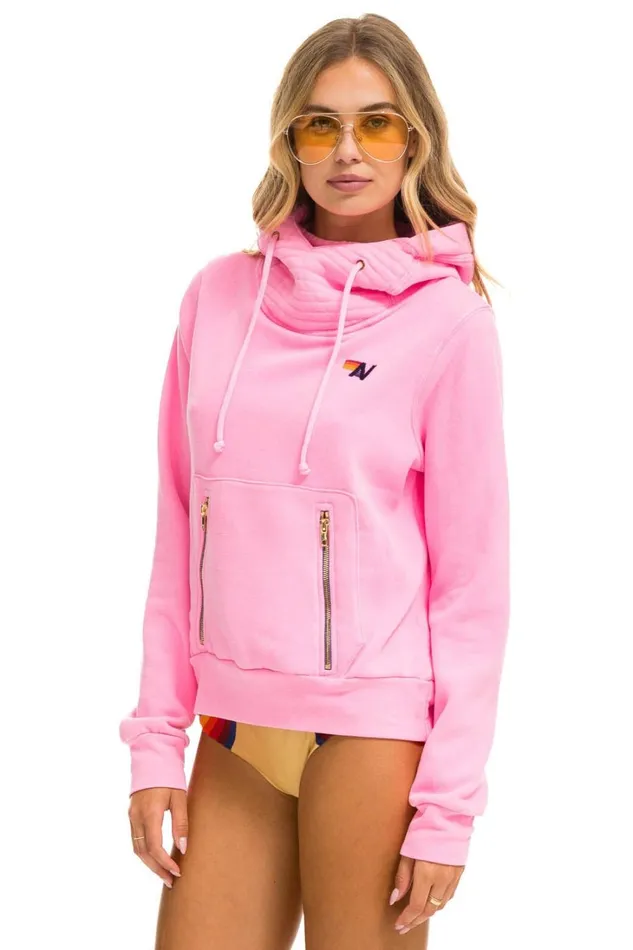 WomenMen Tops Aviator Nation BOLT NINJA PULLOVER HOODIE 8211 NEON PINK MINT WomenMen Tops Aviator Nation BOLT NINJA PULLOVER HOODIE 8211 NEON PINK MINT