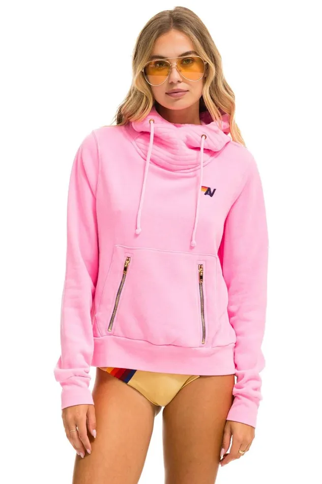 WomenMen Tops Aviator Nation BOLT NINJA PULLOVER HOODIE 8211 NEON PINK MINT WomenMen Tops Aviator Nation BOLT NINJA PULLOVER HOODIE 8211 NEON PINK MINT