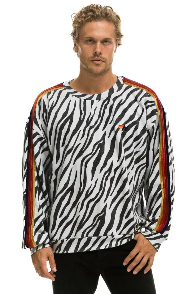 WomenMen Tops Aviator Nation CLASSIC RELAXED FIT CREW SWEATSHIRT 8211 ZEBRA WomenMen Tops Aviator Nation CLASSIC RELAXED FIT CREW SWEATSHIRT 8211 ZEBRA