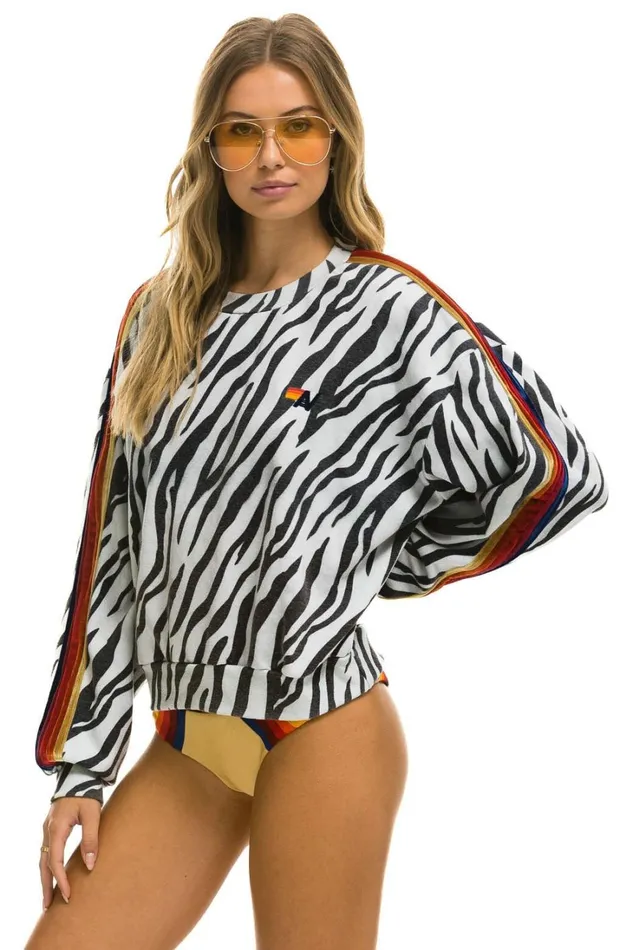 WomenMen Tops Aviator Nation CLASSIC RELAXED FIT CREW SWEATSHIRT 8211 ZEBRA WomenMen Tops Aviator Nation CLASSIC RELAXED FIT CREW SWEATSHIRT 8211 ZEBRA