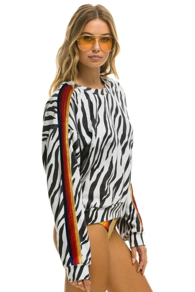 WomenMen Tops Aviator Nation CLASSIC RELAXED FIT CREW SWEATSHIRT 8211 ZEBRA WomenMen Tops Aviator Nation CLASSIC RELAXED FIT CREW SWEATSHIRT 8211 ZEBRA