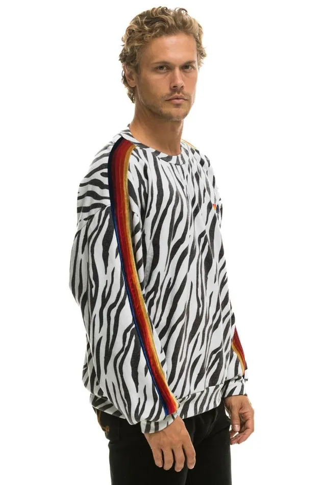 WomenMen Tops Aviator Nation CLASSIC RELAXED FIT CREW SWEATSHIRT 8211 ZEBRA WomenMen Tops Aviator Nation CLASSIC RELAXED FIT CREW SWEATSHIRT 8211 ZEBRA