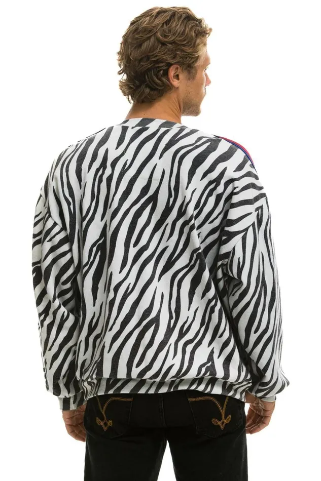 WomenMen Tops Aviator Nation CLASSIC RELAXED FIT CREW SWEATSHIRT 8211 ZEBRA WomenMen Tops Aviator Nation CLASSIC RELAXED FIT CREW SWEATSHIRT 8211 ZEBRA