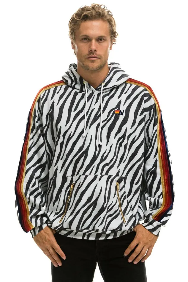 WomenMen Tops Aviator Nation CLASSIC RELAXED PULLOVER HOODIE WITH ZIPPER POCKETS 8211 ZEBRA WomenMen Tops Aviator Nation CLASSIC RELAXED PULLOVER HOODIE WITH ZIPPER POCKETS 8211 ZEBRA