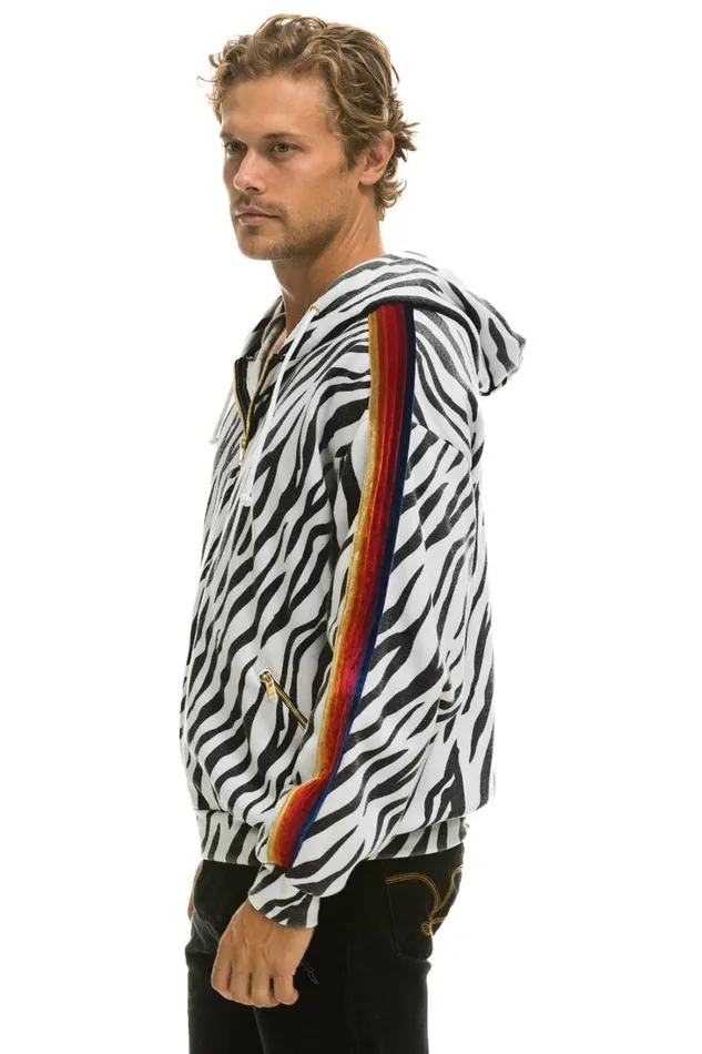 WomenMen Tops Aviator Nation CLASSIC RELAXED ZIP HOODIE WITH POCKETS 8211 ZEBRA WomenMen Tops Aviator Nation CLASSIC RELAXED ZIP HOODIE WITH POCKETS 8211 ZEBRA