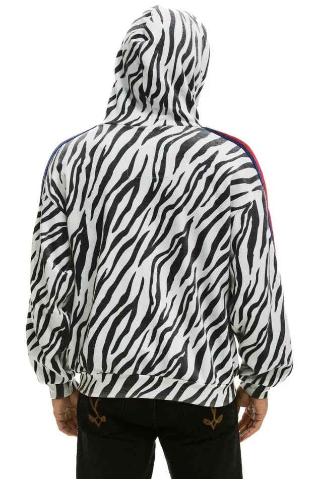 WomenMen Tops Aviator Nation CLASSIC RELAXED ZIP HOODIE WITH POCKETS 8211 ZEBRA WomenMen Tops Aviator Nation CLASSIC RELAXED ZIP HOODIE WITH POCKETS 8211 ZEBRA