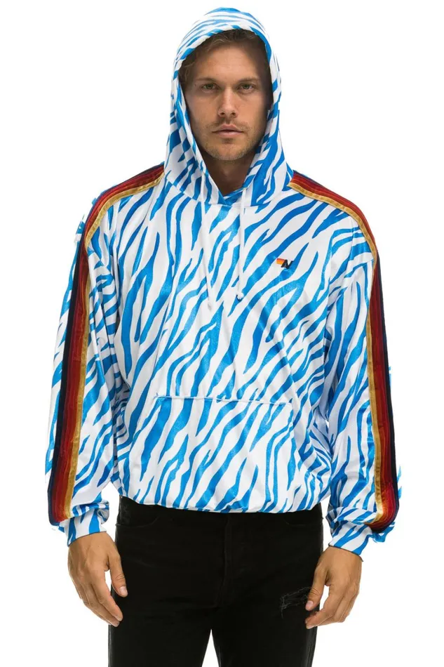 WomenMen Tops Aviator Nation CLASSIC VELVET RELAXED PULLOVER HOODIE 8211 BLUE TIGER WomenMen Tops Aviator Nation CLASSIC VELVET RELAXED PULLOVER HOODIE 8211 BLUE TIGER