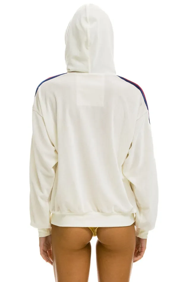 WomenMen Tops Aviator Nation CLASSIC VELVET RELAXED PULLOVER HOODIE 8211 WHITE WomenMen Tops Aviator Nation CLASSIC VELVET RELAXED PULLOVER HOODIE 8211 WHITE