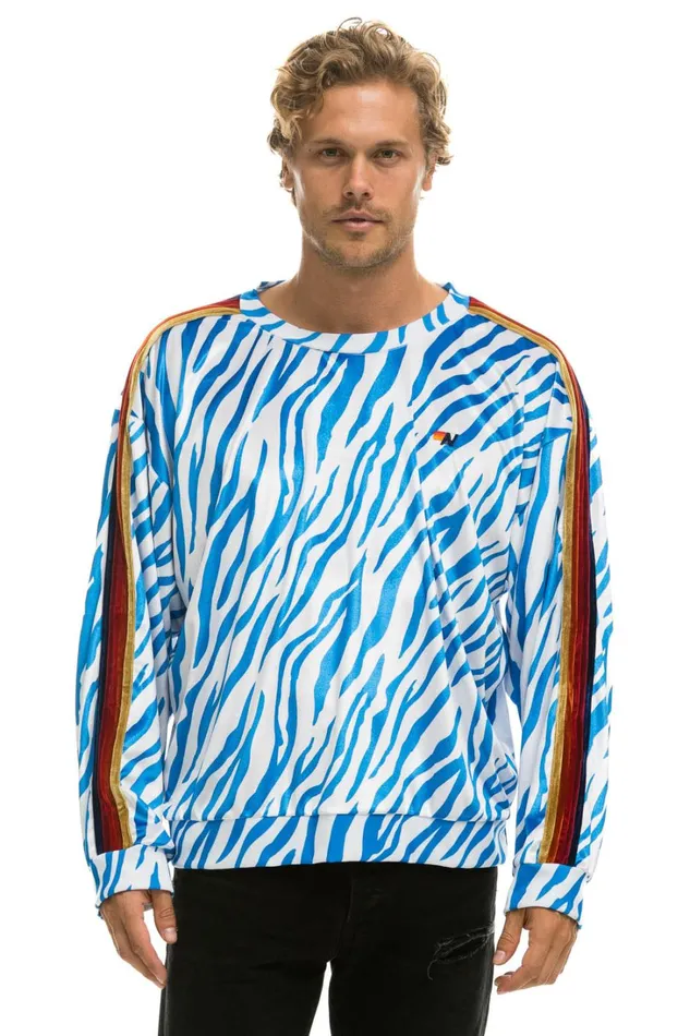 WomenMen Tops Aviator Nation CLASSIC VELVET RELAXED SWEATSHIRT 8211 BLUE TIGER WomenMen Tops Aviator Nation CLASSIC VELVET RELAXED SWEATSHIRT 8211 BLUE TIGER