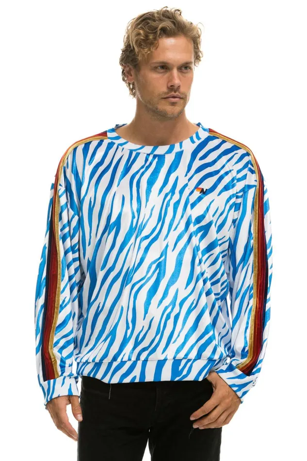 WomenMen Tops Aviator Nation CLASSIC VELVET RELAXED SWEATSHIRT 8211 BLUE TIGER WomenMen Tops Aviator Nation CLASSIC VELVET RELAXED SWEATSHIRT 8211 BLUE TIGER