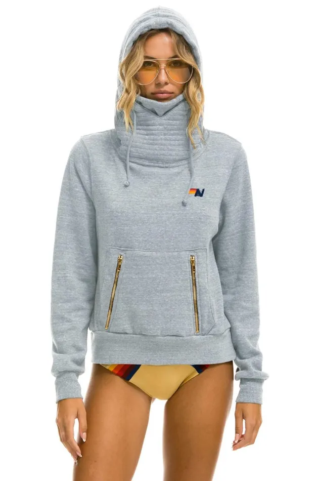WomenMen Tops Aviator Nation NINJA PULLOVER HOODIE 8211 LIGHT GREY