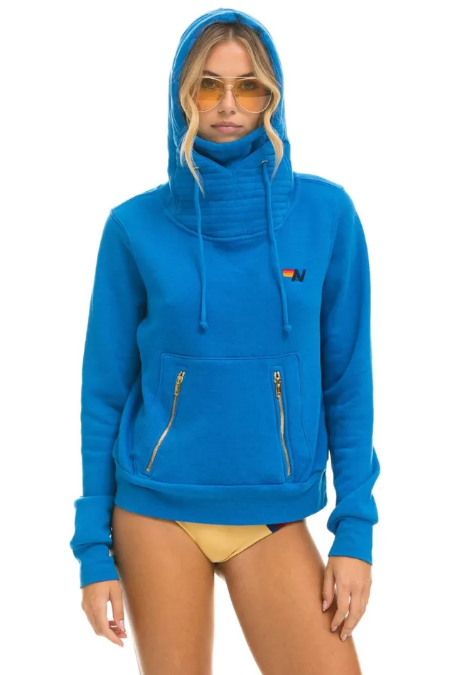 WomenMen Tops Aviator Nation NINJA PULLOVER HOODIE 8211 OCEAN