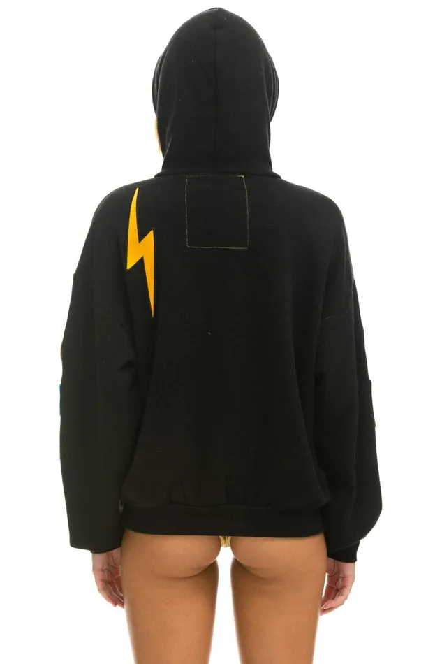 WomenMen Tops Aviator Nation VINTAGE PATCH ZIP HOODIE RELAXED 8211 BLACK WomenMen Tops Aviator Nation VINTAGE PATCH ZIP HOODIE RELAXED 8211 BLACK