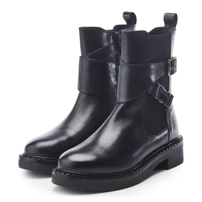 Women Moda In Pelle Black Boots Piorro Black Leather