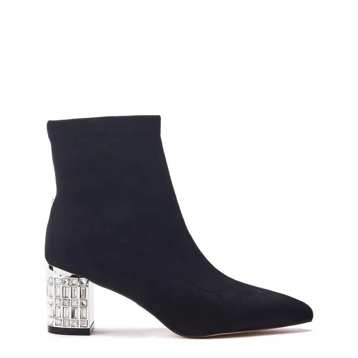 Women Moda In Pelle Black Boots Tianna Black Alcantara