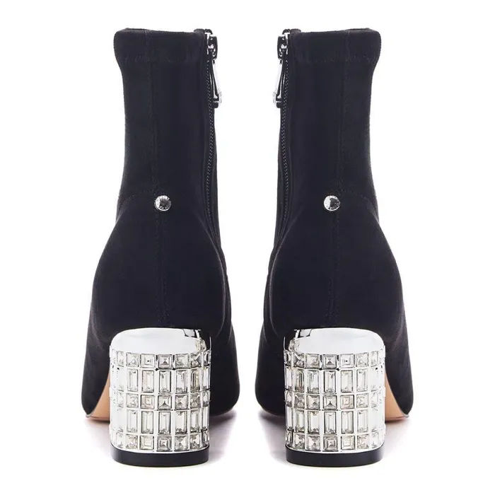 Women Moda In Pelle Black Boots Tianna Black Alcantara