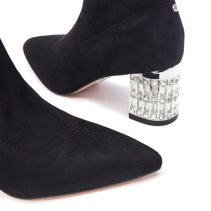 Women Moda In Pelle Black Boots Tianna Black Alcantara