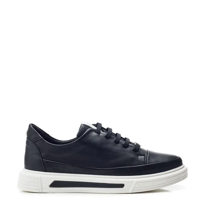 Women Moda In Pelle Black Trainers Bailiee Black Leather
