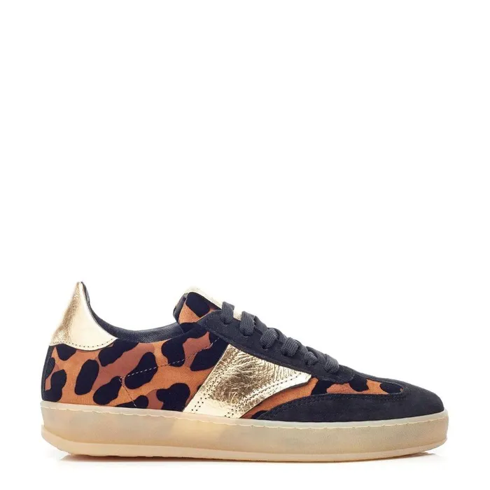 Women Moda In Pelle Black Trainers Bennet Black 8211 Leopard Leather