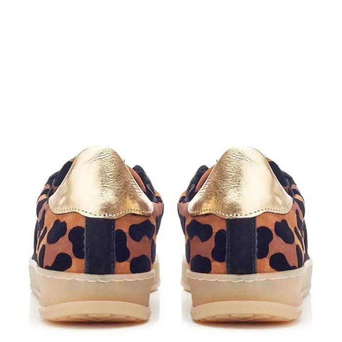 Women Moda In Pelle Black Trainers Bennet Black 8211 Leopard Leather
