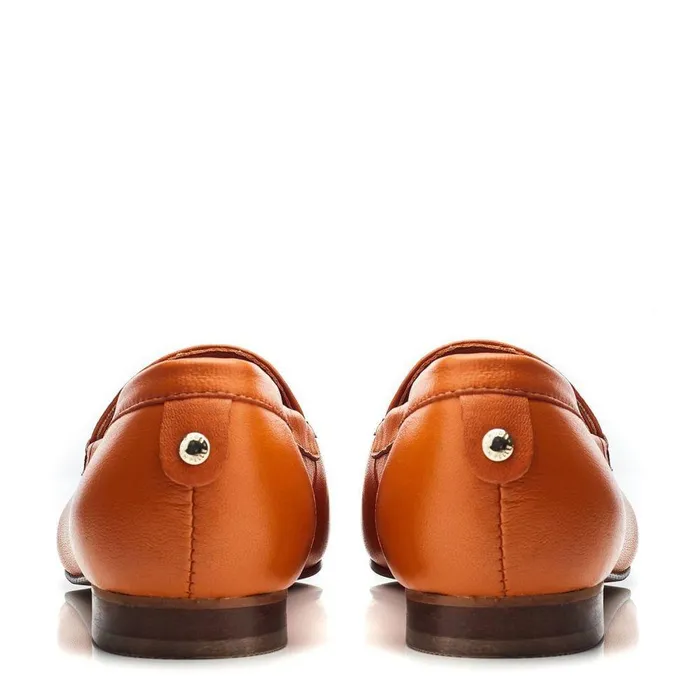 Women Moda In Pelle Brogues And Loafers Ellmia Orange Leather