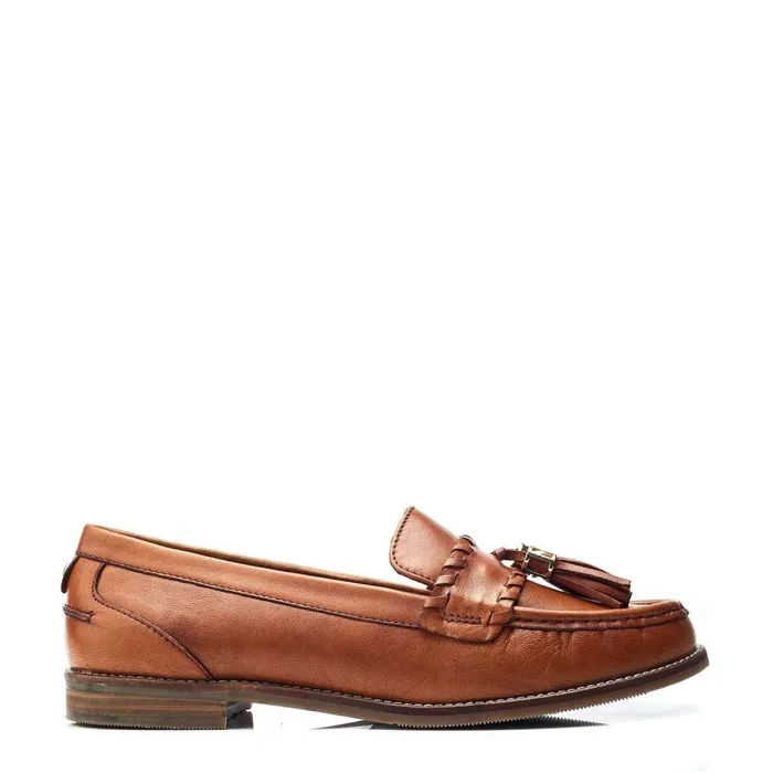 Women Moda In Pelle Brogues And Loafers Espelette Tan Leather