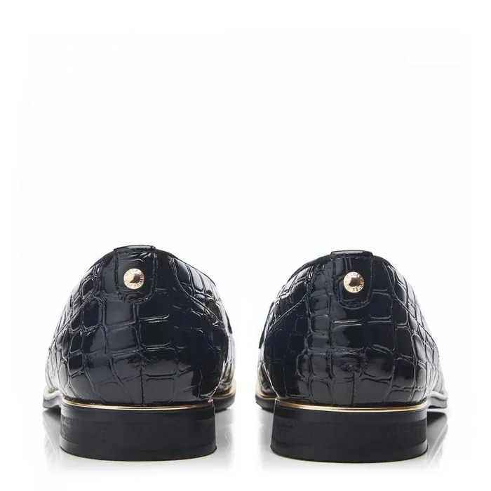Women Moda In Pelle Brogues And Loafers Evvaa Black Patent Mocc Croc