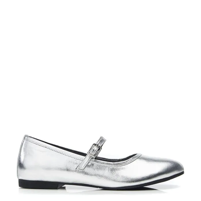 Women Moda In Pelle Casual Shoes Bsoleful BBallet Silver Leather
