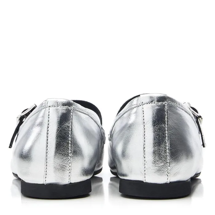 Women Moda In Pelle Casual Shoes Bsoleful BBallet Silver Leather