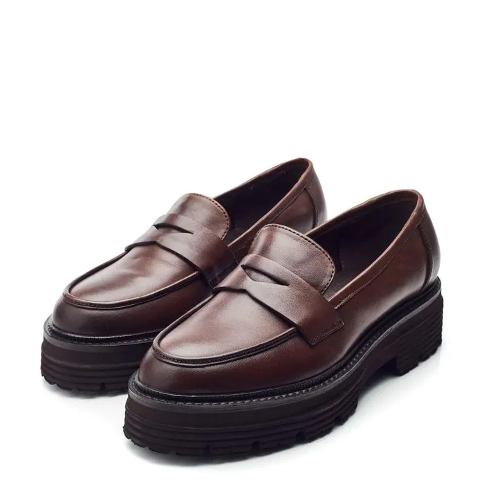 Women Moda In Pelle Casual Shoes Bsoleful BJetter Dark Brown Leather