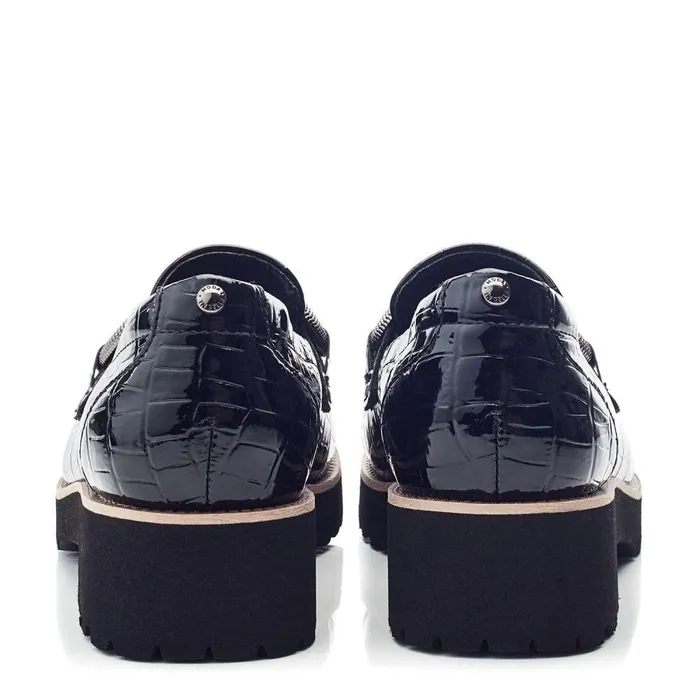Women Moda In Pelle Casual Shoes Elizza Black Croc Porvair