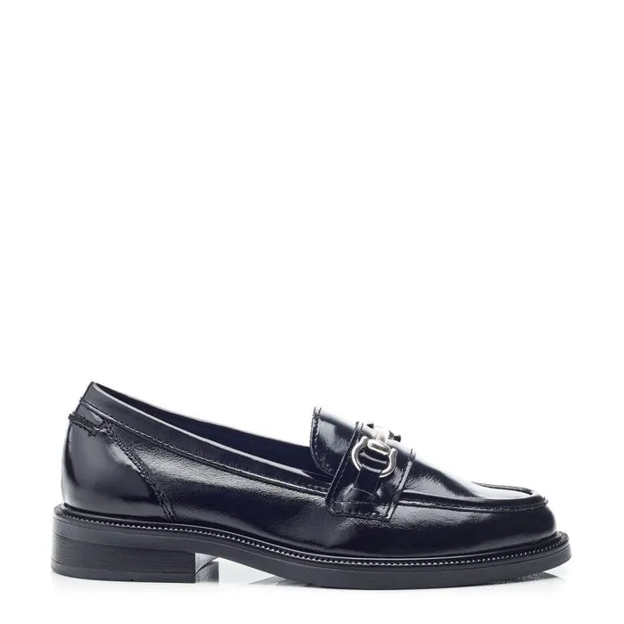 Women Moda In Pelle Casual Shoes Estephe Black Patent Leather