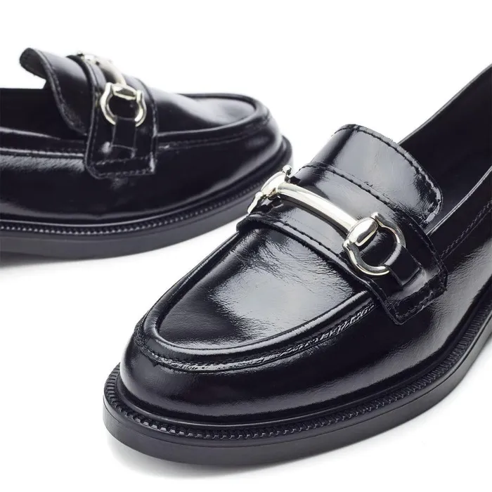 Women Moda In Pelle Casual Shoes Estephe Black Patent Leather