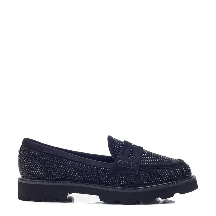 Women Moda In Pelle Casual Shoes Evony Jet Black Alcantara