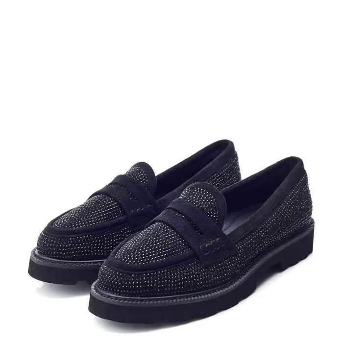 Women Moda In Pelle Casual Shoes Evony Jet Black Alcantara