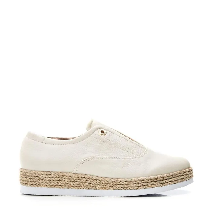 Women Moda In Pelle Casual Shoes Felicie Off White Leather