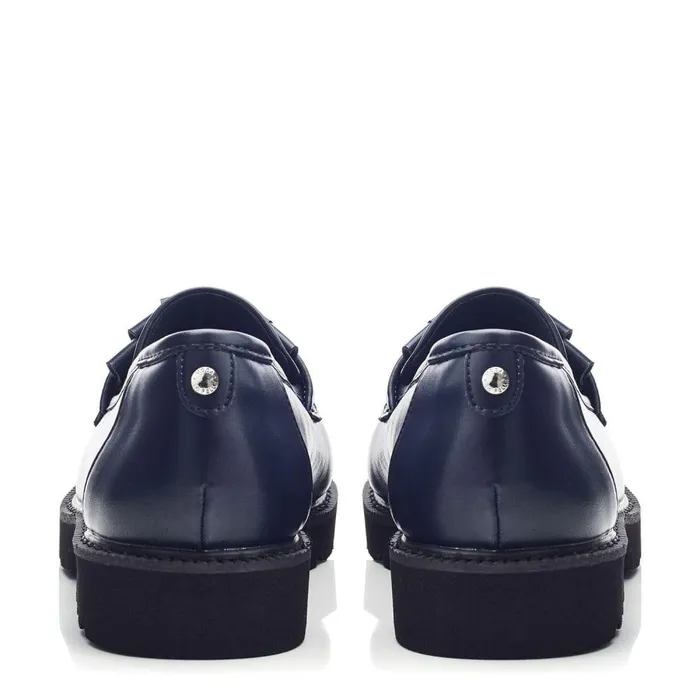 Women Moda In Pelle Casual Shoes Fleeche Navy Porvair