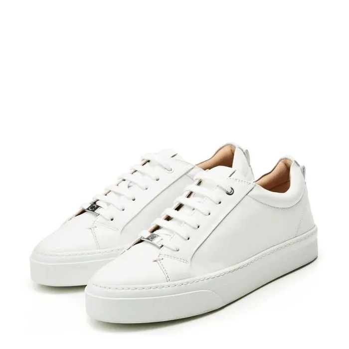 Women Moda In Pelle Casual Trainers Aiyla White Leather
