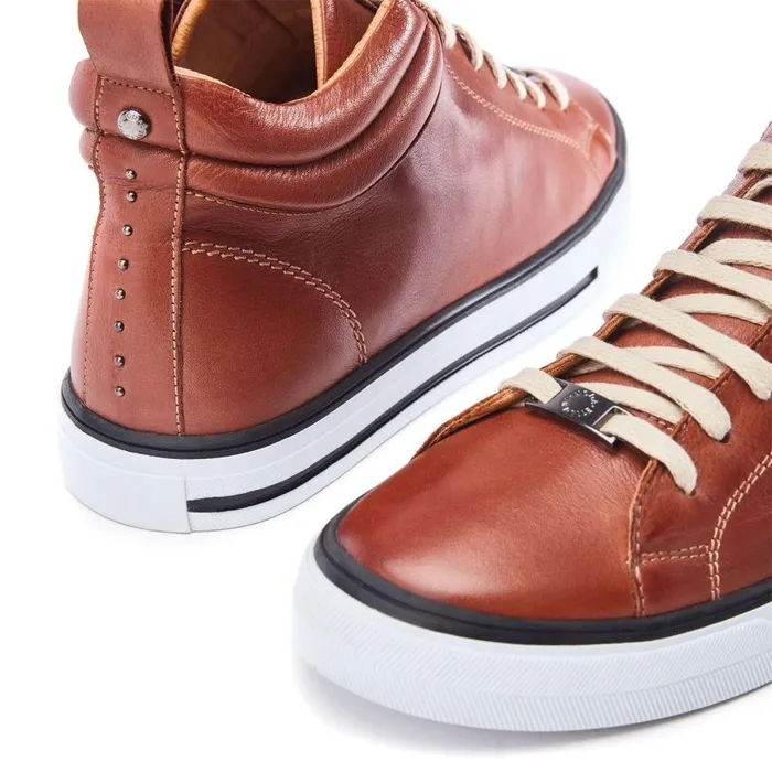 Women Moda In Pelle Casual Trainers Aleize Tan Leather