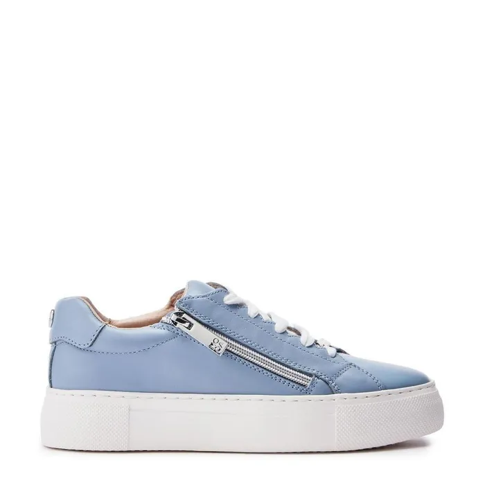 Women Moda In Pelle Casual Trainers Balize Light Blue Leather