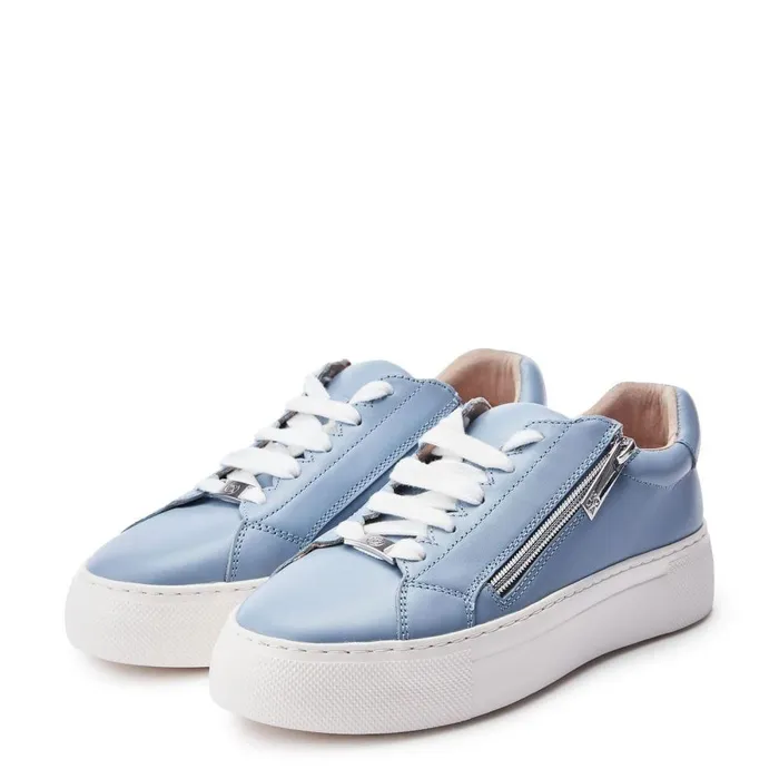 Women Moda In Pelle Casual Trainers Balize Light Blue Leather