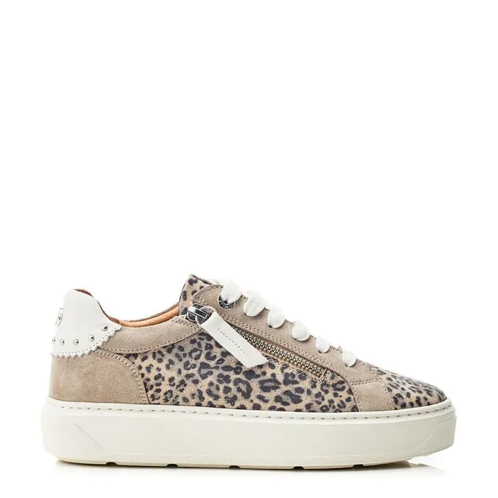 Women Moda In Pelle Casual Trainers Baudry Leopard Suede